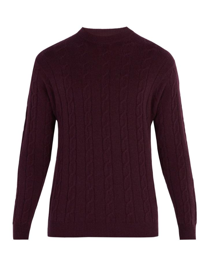 Connolly Crew-neck Cable-knit Cashmere Sweater