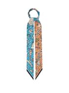 Matchesfashion.com Burberry - Marine Sketch Tb-print Silk-satin Scarf - Womens - Multi