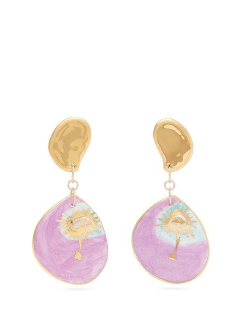 Matchesfashion.com Sonia Boyajian - Seeing Pink Eye Ceramic Earrings - Womens - Pink