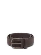 Matchesfashion.com Anderson's - Pebbled Leather Belt - Mens - Dark Brown
