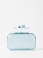Alexander Mcqueen - Skull Four Ring Plexiglass Clutch - Womens - Light Blue