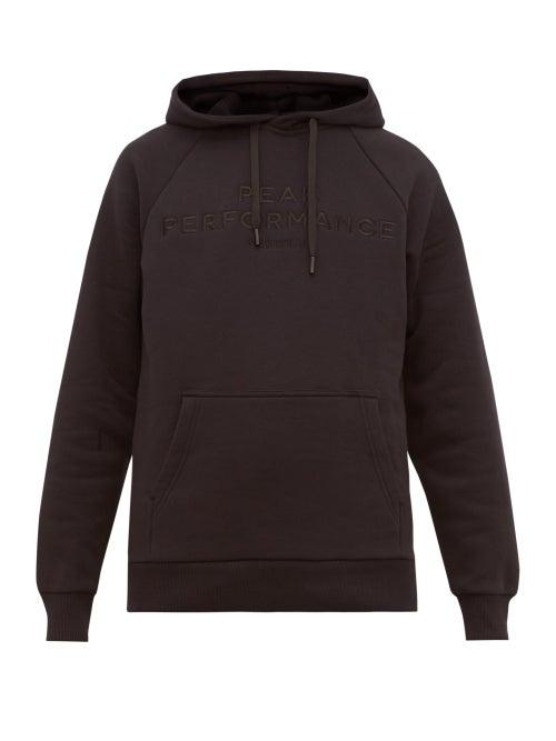 Matchesfashion.com Peak Performance - Logo Embroidered Cotton Blend Hooded Sweatshirt - Mens - Black