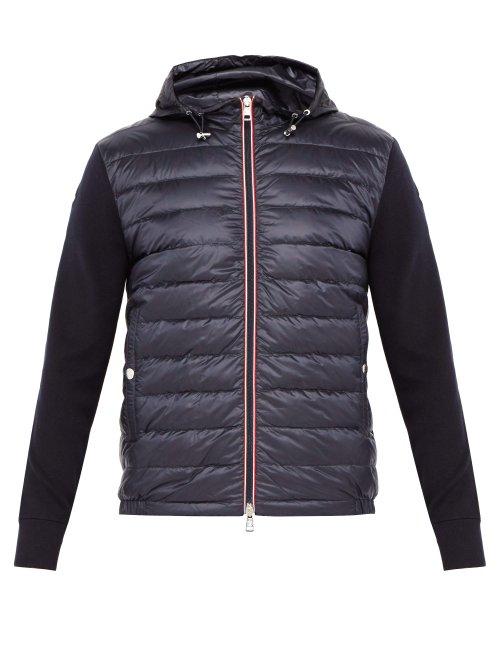 Matchesfashion.com Moncler - Down Filled Jersey Sleeve Jacket - Mens - Navy