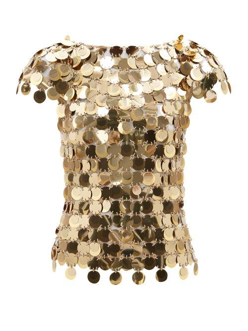 Paco Rabanne - Chainmail Top - Womens - Gold