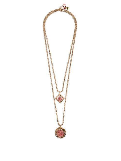 Matchesfashion.com Rosantica By Michela Panero - Ciucciue Double Ceramic Tile Necklace - Womens - Red