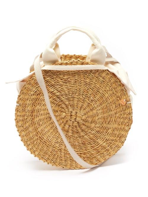 Ladies Bags Muu - Rosa G Round Straw Bag - Womens - Ivory Multi