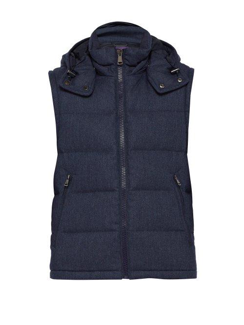 Matchesfashion.com Ralph Lauren Purple Label - Down Filled Wool Gilet - Mens - Navy