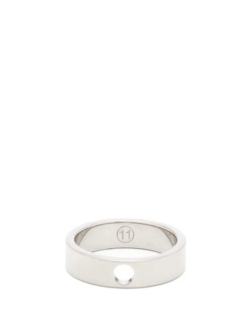 Matchesfashion.com Maison Margiela - Perforated Silver Ring - Mens - Silver