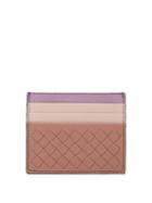 Matchesfashion.com Bottega Veneta - Intrecciato Leather Cardholder - Womens - Pink Multi