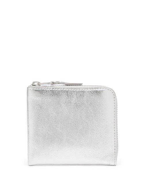 Matchesfashion.com Comme Des Garons Wallet - Zip-around Leather Wallet - Womens - Silver