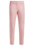 Etro Milano Slim-leg Cotton-blend Cropped Trousers