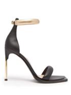 Matchesfashion.com Alexander Mcqueen - Square Toe Leather Sandals - Womens - Black Gold