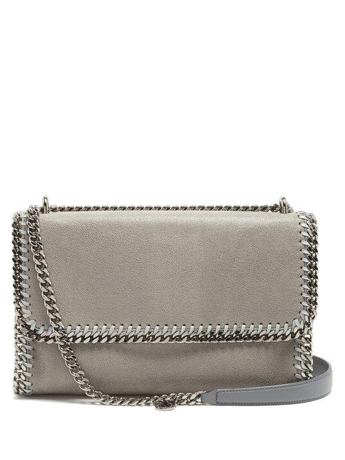 Matchesfashion.com Stella Mccartney - Falabella Faux Suede Sliding Shoulder Bag - Womens - Light Grey