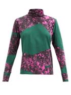 Matchesfashion.com Colville - Alphabet-print Roll-neck Cotton-jersey Top - Womens - Green