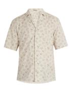 Matchesfashion.com Bottega Veneta - Butterfly Print Cotton Shirt - Mens - Beige Multi