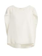 Matchesfashion.com The Row - Ada Cap Sleeve Draped Cady Top - Womens - Ivory