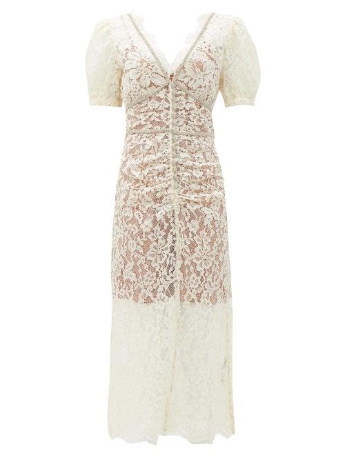 Matchesfashion.com Self-portrait - Crystal-embellished Guipure-lace Dress - Womens - Ivory