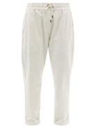 Ladies Rtw Brunello Cucinelli - Cotton-blend Jersey Track Pants - Womens - Light Beige