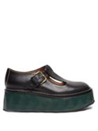Matchesfashion.com Marni - Dolly Leather Flatform Loafers - Womens - Black Green