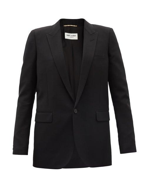 Saint Laurent - Single-breasted Wool-gabardine Jacket - Womens - Black