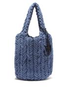 Jw Anderson - Shopper Hand-crocheted Cotton Tote Bag - Womens - Blue