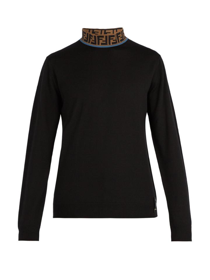 Fendi High-neck Wool-blend Sweater
