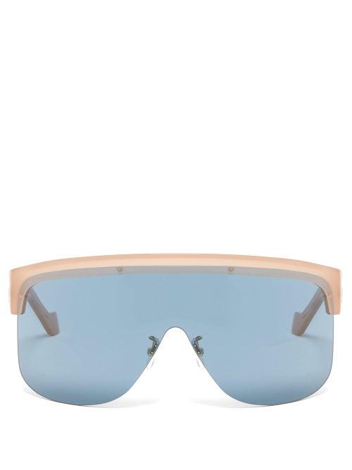 Matchesfashion.com Loewe - Show D Frame Visor Sunglasses - Womens - Pink