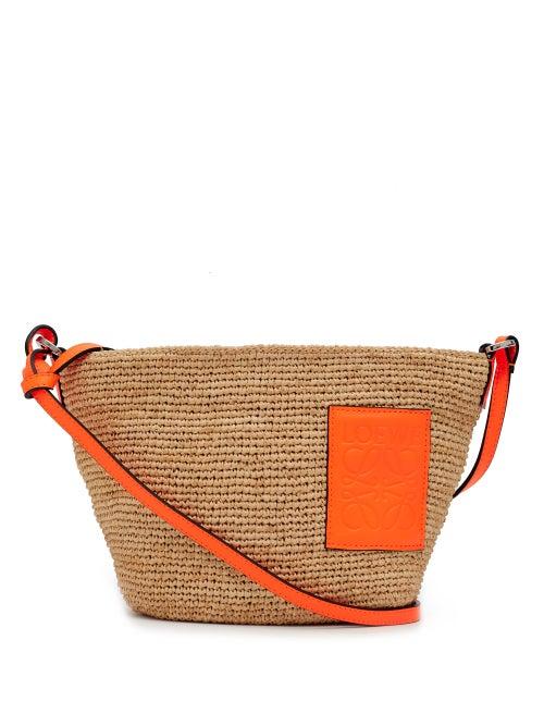 Matchesfashion.com Loewe Paula's Ibiza - Anagram-patch Woven-raffia Cross-body Bag - Womens - Beige Multi
