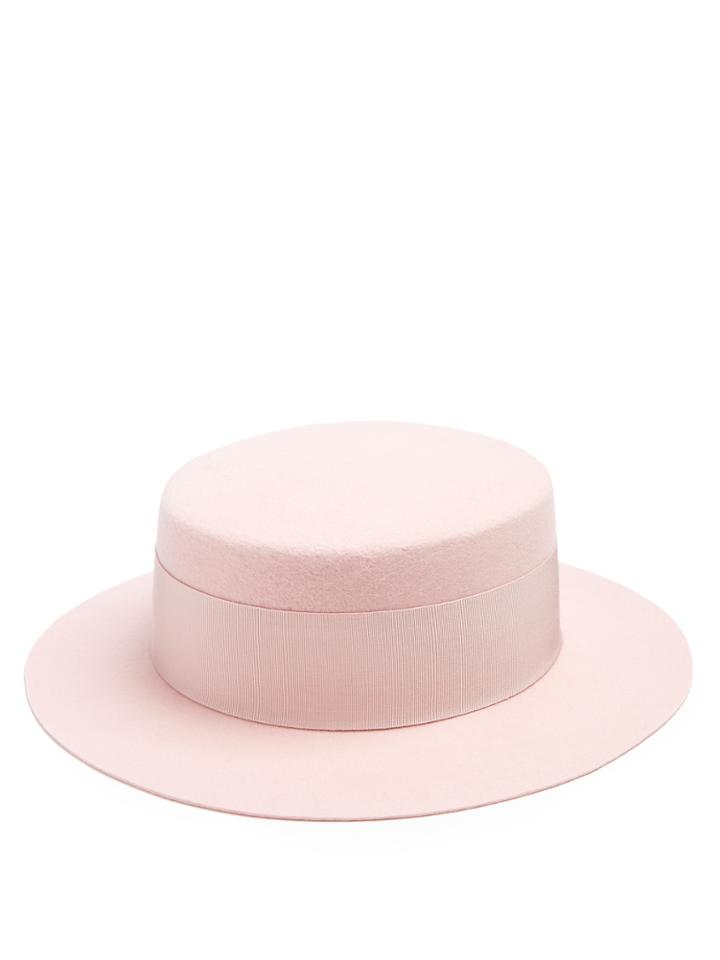 Federica Moretti Lei Wool-felt Boater Hat