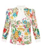 Matchesfashion.com Edeltrud Hofmann - Dia Floral Print Silk Blouse - Womens - White Multi