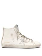 Matchesfashion.com Golden Goose Deluxe Brand - Francy High Top Leather Trainers - Womens - White Silver