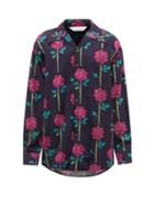 Sasquatchfabrix. - Rose-print Voile Shirt - Mens - Navy Multi