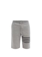 Matchesfashion.com Thom Browne - Four-bar Cotton-jersey Shorts - Mens - Grey