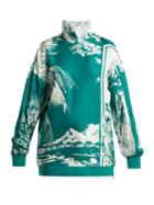 Matchesfashion.com Tibi - Leilani Print Silk Funnel Neck Blouse - Womens - Multi