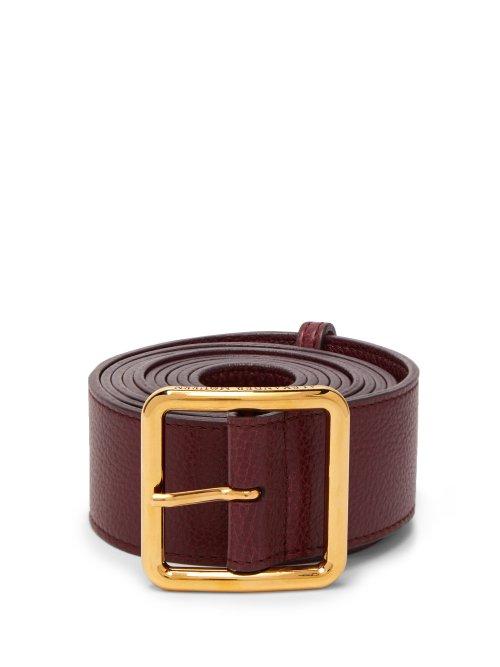 Matchesfashion.com Alexander Mcqueen - Long Leather Waist Belt - Womens - Burgundy