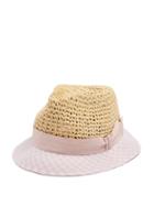 Matchesfashion.com Federica Moretti - Dia Gingham Brim Straw Hat - Womens - Pink Multi