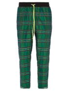 Matchesfashion.com Amiri - Plaid Silk Organza Track Pants - Mens - Green