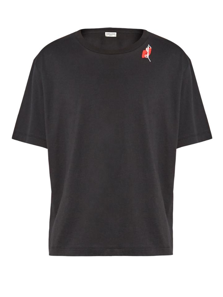 Saint Laurent Slow Rising-print Jersey T-shirt