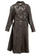 Matchesfashion.com Lemaire - Single Breasted Coated Canvas Coat - Womens - Dark Brown