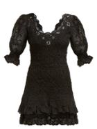 Matchesfashion.com Jonathan Simkhai - Scalloped Edge Crochet Knit Mini Dress - Womens - Black