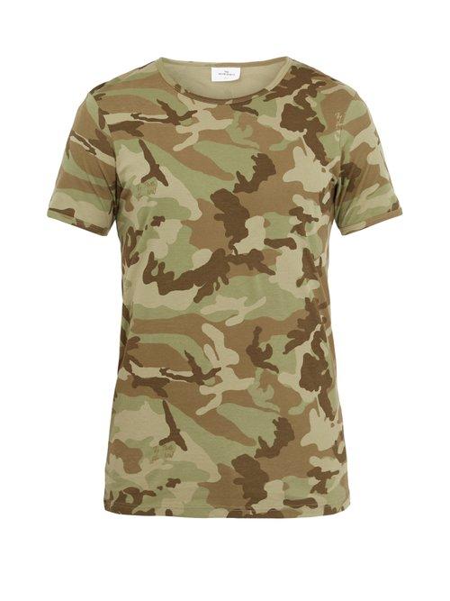 Matchesfashion.com The White Briefs - Camo Print Cotton T Shirt - Mens - Green Multi
