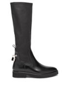 Ladies Shoes Christopher Kane - Padlock Neoprene And Leather Knee-high Boots - Womens - Black