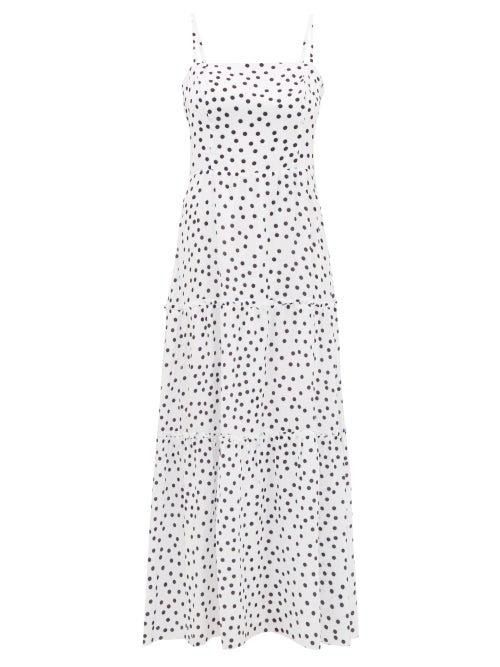 Matchesfashion.com Heidi Klein - Santa Margherita Ligure Tiered Silk Dress - Womens - White Print