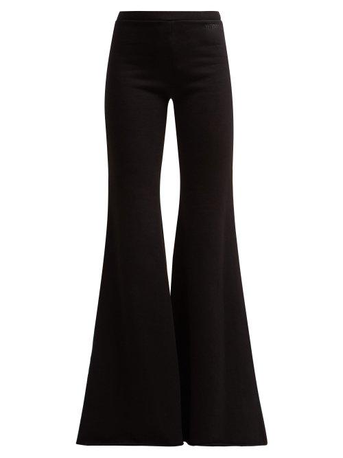 Matchesfashion.com Vetements - Flared Cotton Track Pants - Womens - Black