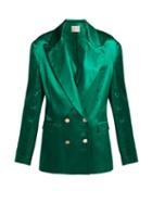 Matchesfashion.com Hillier Bartley - Oversized Silk Double Breasted Blazer - Womens - Green