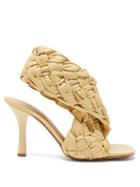 Matchesfashion.com Bottega Veneta - Bv Board Intrecciato-weave Leather Sandals - Womens - Cream