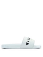 Mens Shoes Givenchy - Logo-embossed Rubber Slides - Mens - White