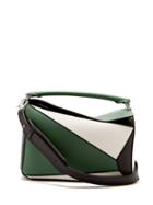 Matchesfashion.com Loewe - Puzzle Small Tri Colour Leather Bag - Womens - Green Multi