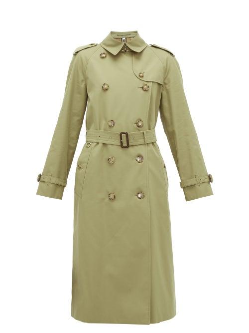 Matchesfashion.com Burberry - Leopard Print Lined Cotton Trench Coat - Womens - Beige Multi
