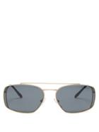Matchesfashion.com Prada Eyewear - Square Metal Sunglasses - Mens - Gold